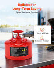 Safety Gas Can, 9.5 L Type II Red Safety Can for Gasoline with Stainless Steel Flame Arrester, Self-Closing V952-IIXAQGHSJS25Y4I7A001V0