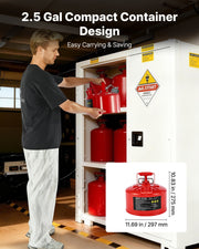 Safety Gas Can, 9.5 L Type II Red Safety Can for Gasoline with Stainless Steel Flame Arrester, Self-Closing V952-IIXAQGHSJS25Y4I7A001V0