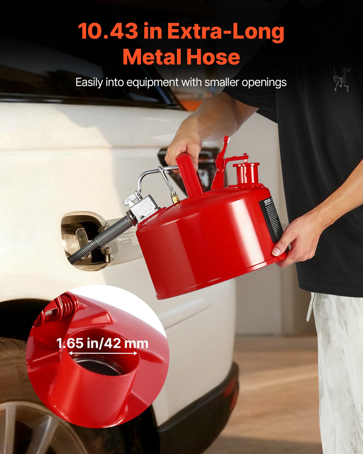 Safety Gas Can, 9.5 L Type II Red Safety Can for Gasoline with Stainless Steel Flame Arrester, Self-Closing V952-IIXAQGHSJS25Y4I7A001V0