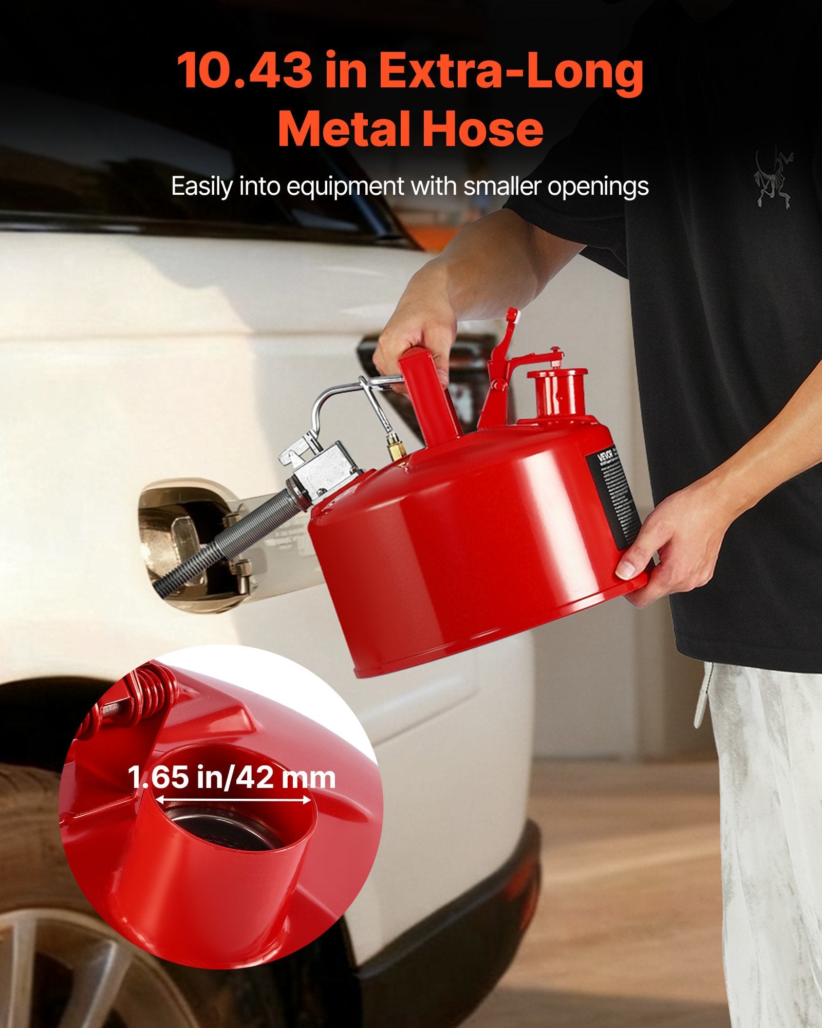 Safety Gas Can, 9.5 L Type II Red Safety Can for Gasoline with Stainless Steel Flame Arrester, Self-Closing V952-IIXAQGHSJS25Y4I7A001V0