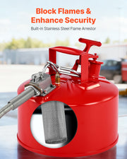 Safety Gas Can, 9.5 L Type II Red Safety Can for Gasoline with Stainless Steel Flame Arrester, Self-Closing V952-IIXAQGHSJS25Y4I7A001V0