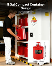 Safety Gas Can, 19 L Type II Red Safety Can for Gasoline with Stainless Steel Flame Arrester, Self-Closing V952-IIXAQGHSJS5J6X3JB001V0