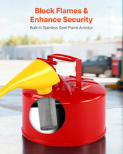Safety Gas Can, 9.5 L Type I Red Safety Can for Gasoline with Stainless Steel Flame Arrester, Self-Closing V952-IXAQGHSJS25J0FRGJ001V0