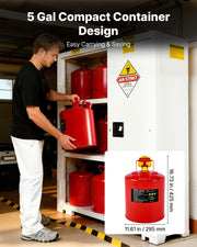 Safety Gas Can, 19 L Type I Red Safety Can for Gasoline with Stainless Steel Flame Arrester, Self-Closing V952-IXAQGHSJS5JL94ZJ9001V0