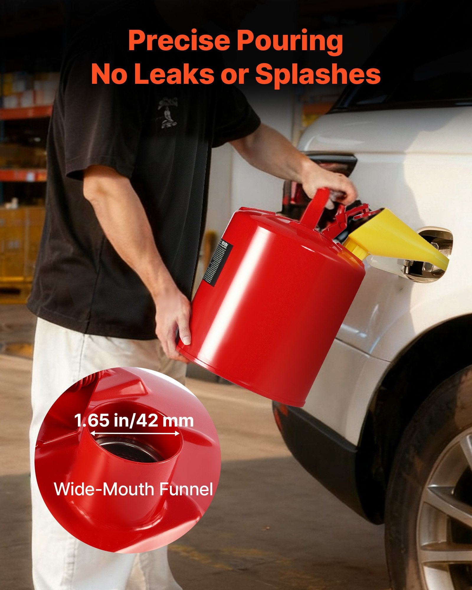 Safety Gas Can, 19 L Type I Red Safety Can for Gasoline with Stainless Steel Flame Arrester, Self-Closing V952-IXAQGHSJS5JL94ZJ9001V0