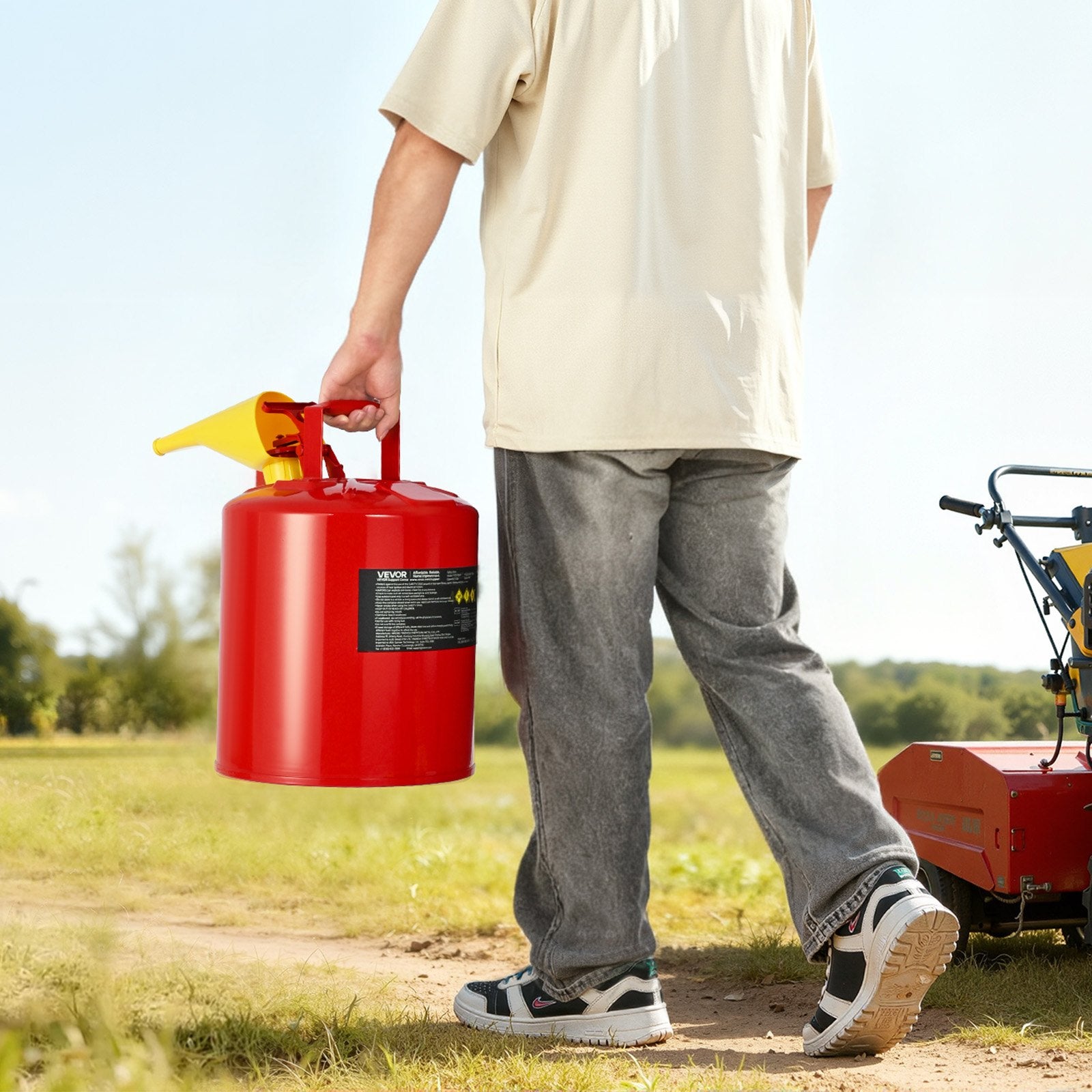 Safety Gas Can, 19 L Type I Red Safety Can for Gasoline with Stainless Steel Flame Arrester, Self-Closing V952-IXAQGHSJS5JL94ZJ9001V0