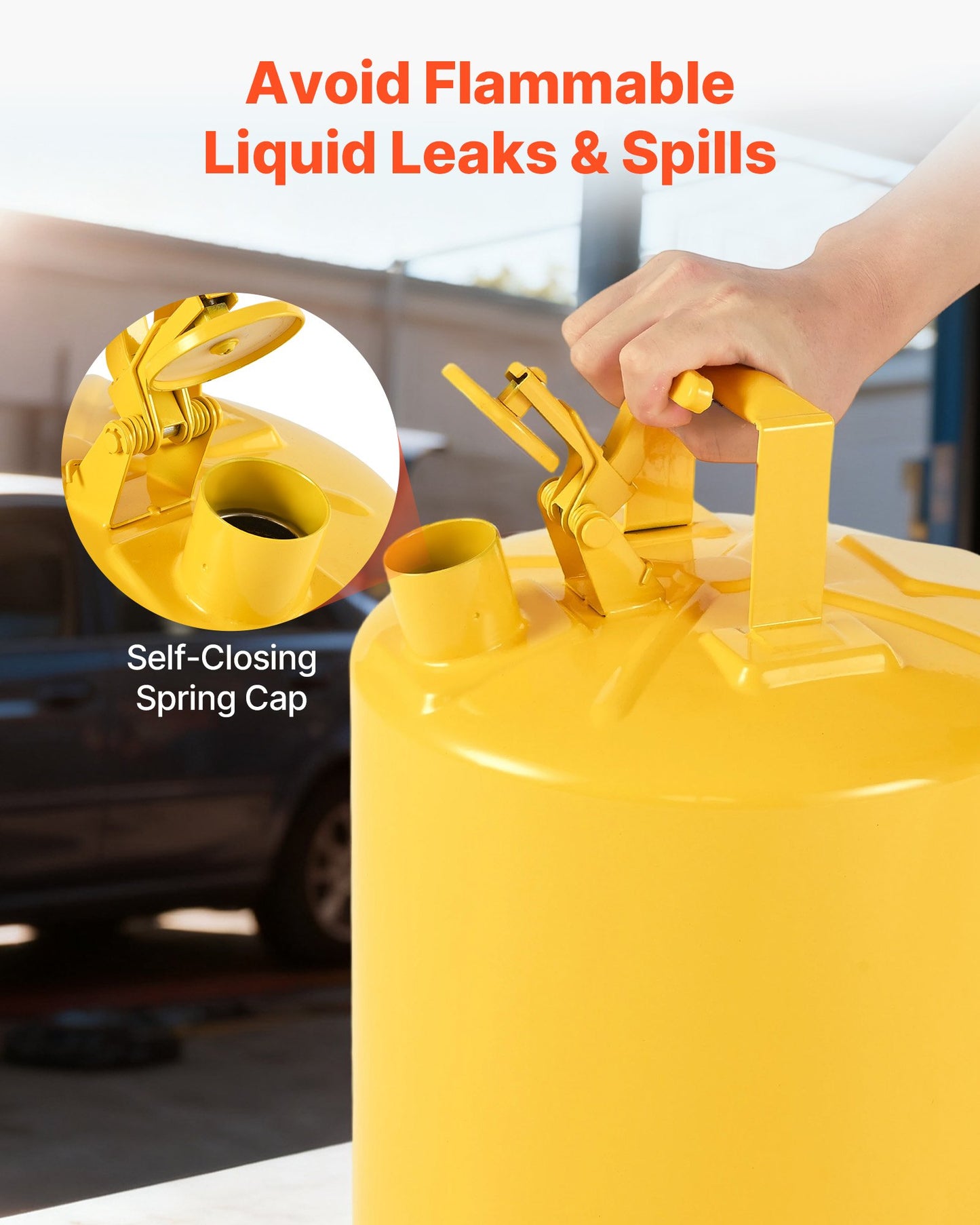Safety Can, 19 L Type I Yellow Safety Can for Diesel with Stainless Steel Flame Arrester, Self-Closing Lid, V952-IXAQGHSJS5JLW7T1O001V0