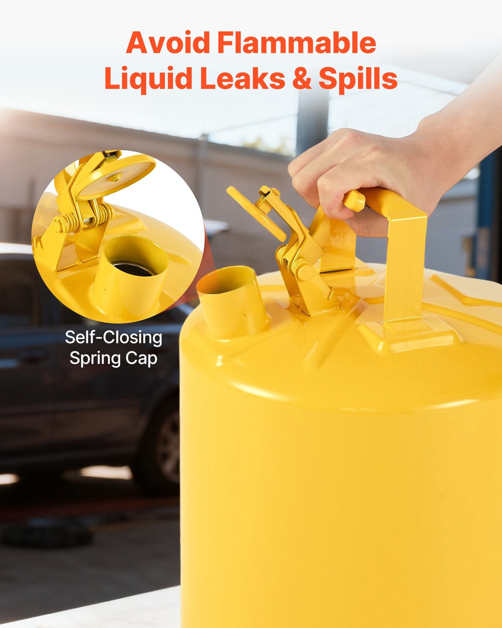 Safety Can, 19 L Type I Yellow Safety Can for Diesel with Stainless Steel Flame Arrester, Self-Closing Lid, V952-IXAQGHSJS5JLW7T1O001V0
