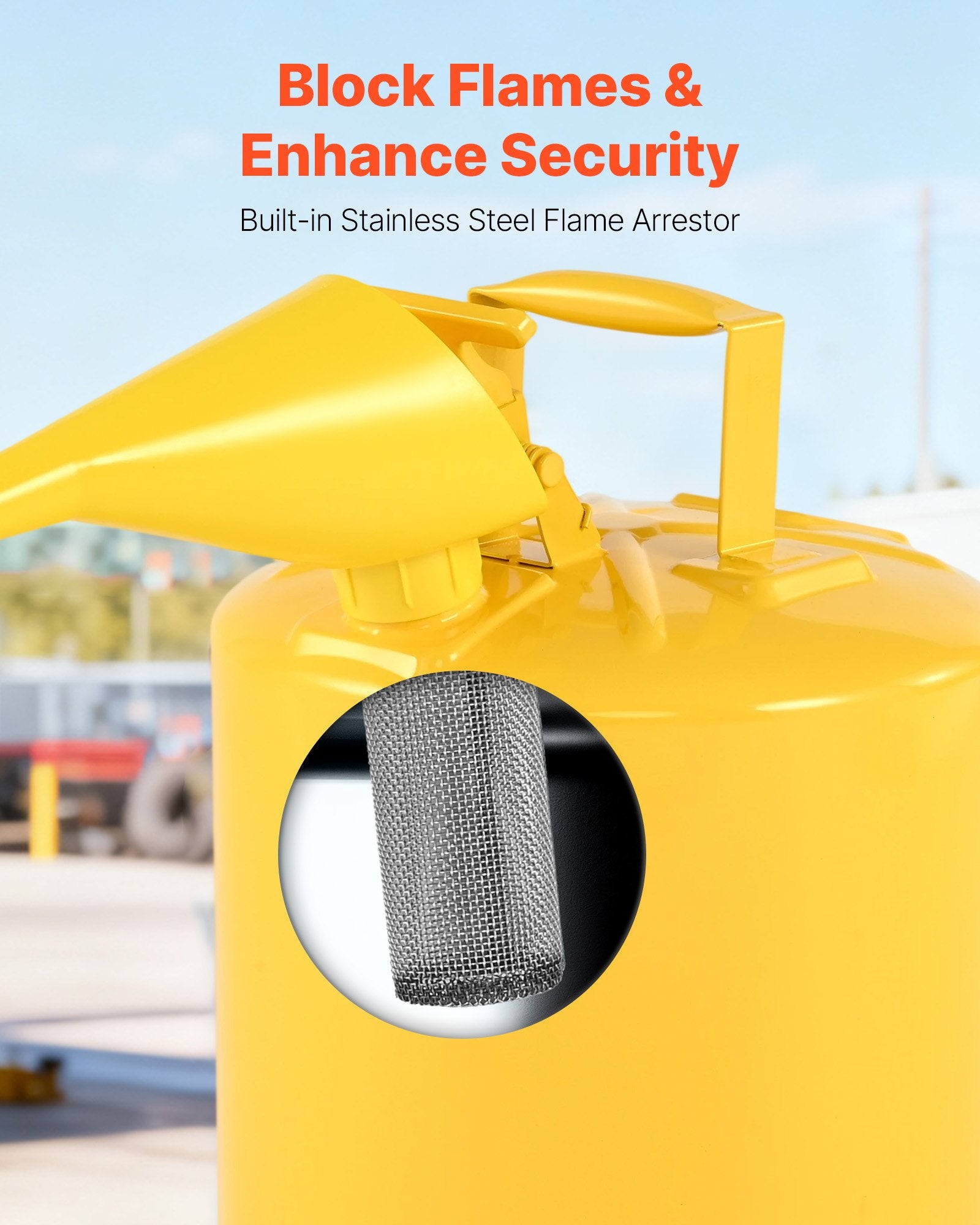 Safety Can, 19 L Type I Yellow Safety Can for Diesel with Stainless Steel Flame Arrester, Self-Closing Lid, V952-IXAQGHSJS5JLW7T1O001V0