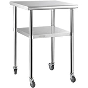 Stainless Steel Prep Table, 61 x 61 x 91.4 cm, 600lbs Load Capacity Heavy Duty Metal Worktable with V952-J24X24X36INCHBGUAV0