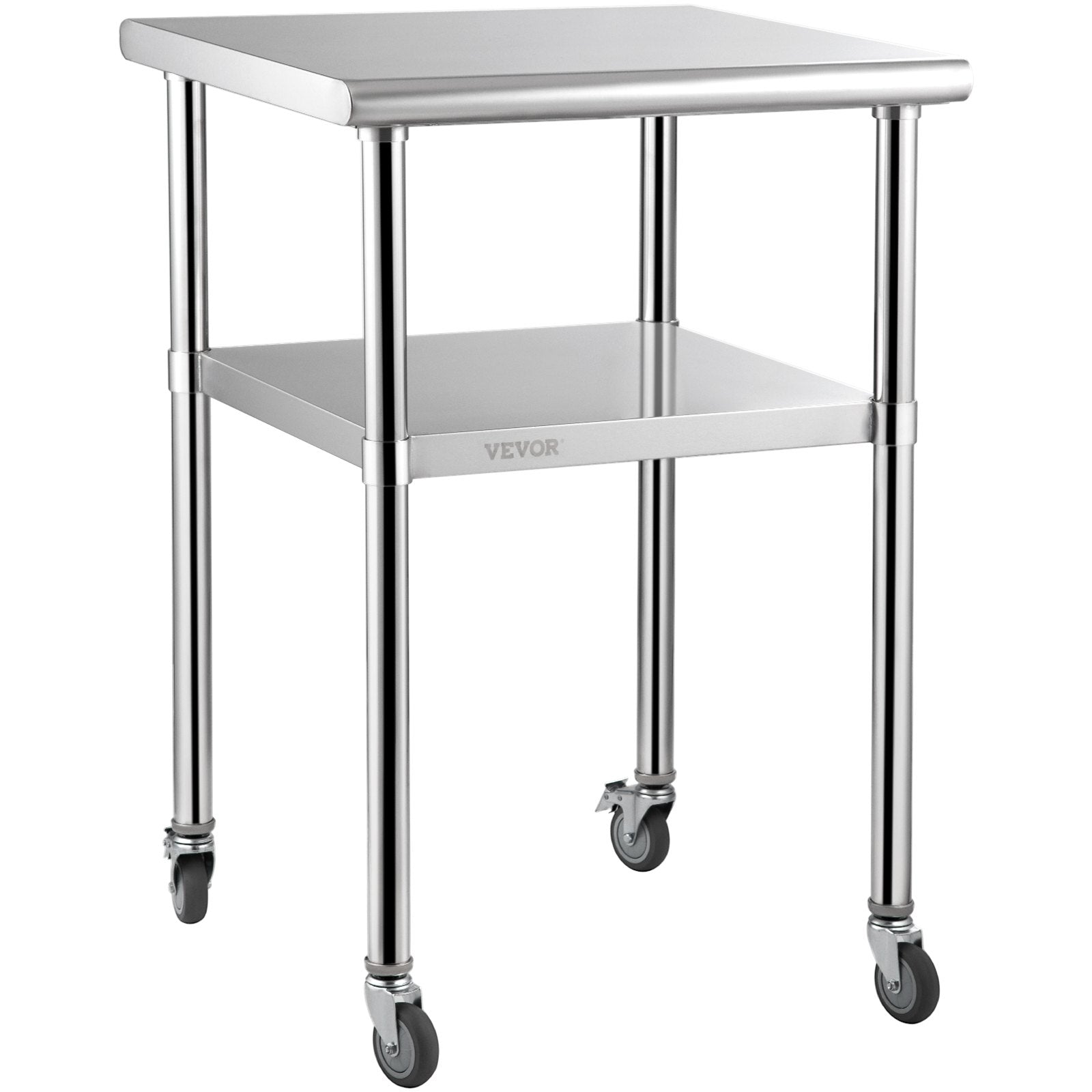Stainless Steel Prep Table, 61 x 61 x 91.4 cm, 600lbs Load Capacity Heavy Duty Metal Worktable with V952-J24X24X36INCHBGUAV0