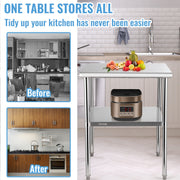 Stainless Steel Work Prep Table Commercial Food Prep Table 30x30x36in V952-J30X30X36INCHMQ0DV0