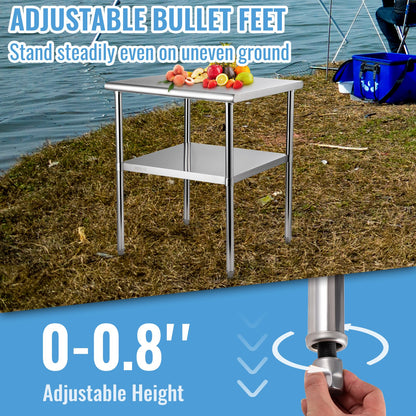 Stainless Steel Work Prep Table Commercial Food Prep Table 30x30x36in V952-J30X30X36INCHMQ0DV0