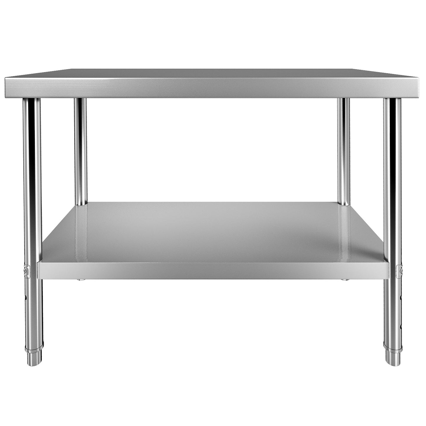 Stainless Steel Prep Table, 122 x 46 x 86 cm, 250kg Load Capacity Heavy Duty Metal Worktable with Adjustable V952-J48X18X34INCH1I8LV0