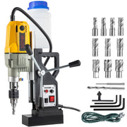 Magnetic Drill, 1100W 1.57" Boring Diameter, 2697lbf/12000N Portable Electric Mag Drill Press with 12 V952-JBLJ11PCS220V027EV3