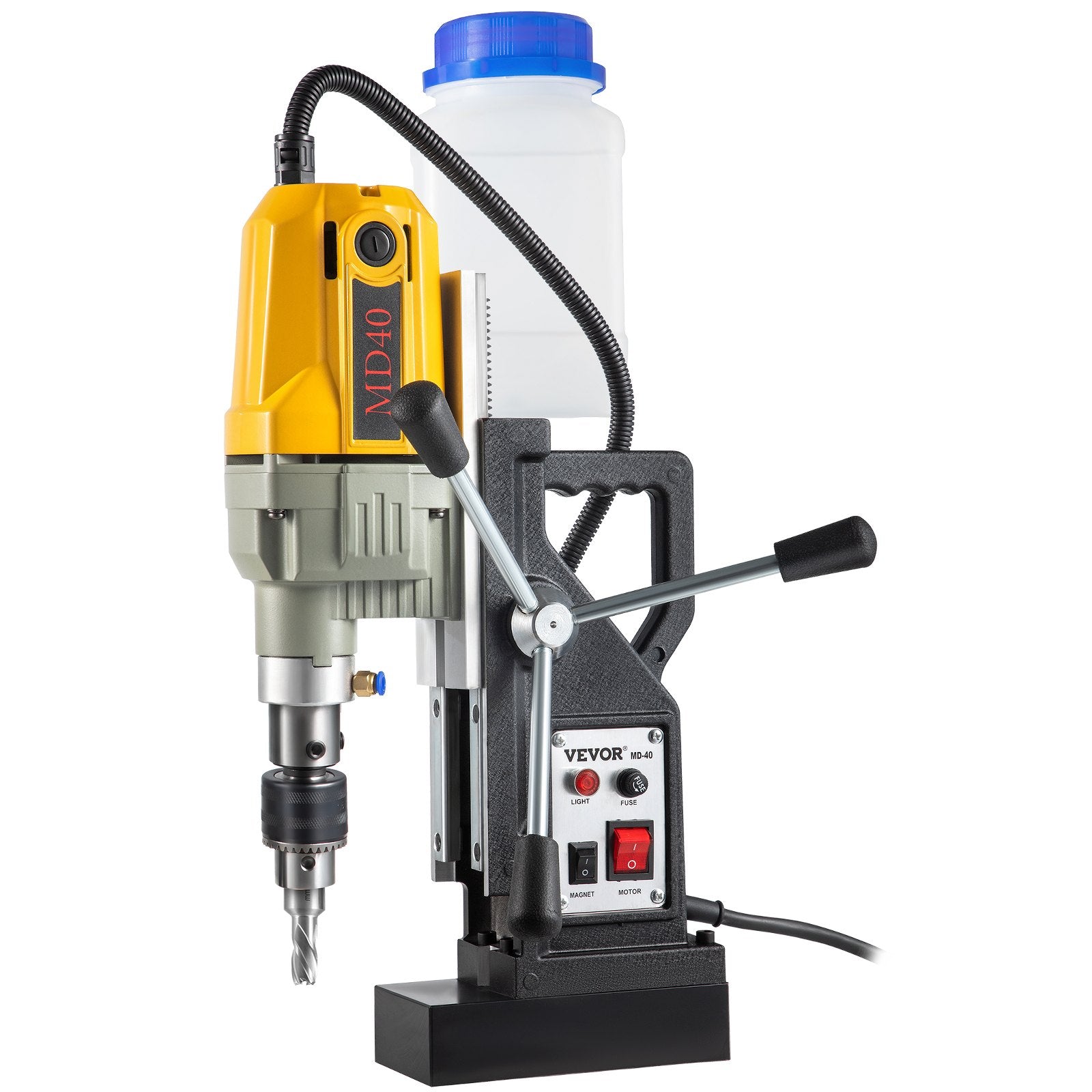 Magnetic Drill, 1100W 1.57" Boring Diameter, 2697lbf/12000N Portable Electric Mag Drill Press with 12 V952-JBLJ11PCS220V027EV3