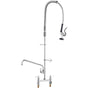 Commercial Faucet with Pre-Rinse Sprayer, 44" Height, 8" Center, 12" Swing Spout, Deck Mount Kitchen Sink V952-JBSYCXSLTJBS3O1FMV0