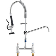 Commercial Faucet with Pre-Rinse Sprayer, 26" Height, 8" Center, 12" Swing Spout, Deck Mount Kitchen Sink V952-JBSYCXSLTJBSN8H9GV0