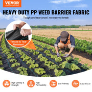 Weed Barrier Landscape Fabric 4*250FT Heavy Duty Woven PP Weed Control Mat V952-JBXBZ4250FT5TV2E2V0
