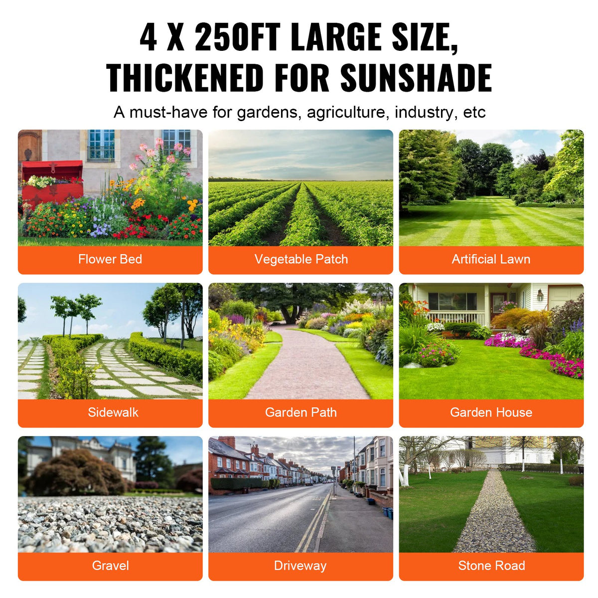 Weed Barrier Landscape Fabric 4*250FT Heavy Duty Woven PP Weed Control Mat V952-JBXBZ4250FT5TV2E2V0