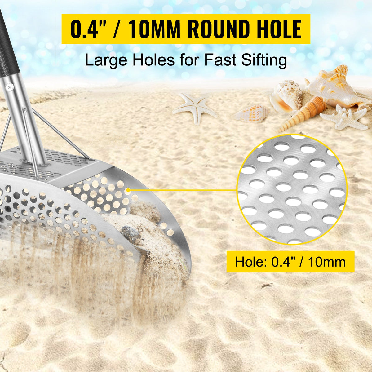 Metal Detector Sand Scoop Detecting Hunting Scoop w/ Carbon Fiber Handle V952-JBXGS11.5*8-1NZLBV0