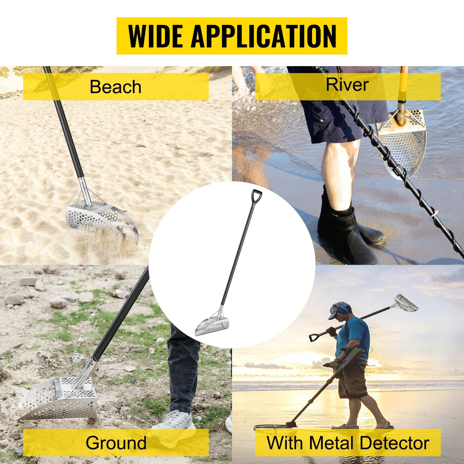 Metal Detector Sand Scoop Detecting Hunting Scoop w/ Carbon Fiber Handle V952-JBXGS11.5*8-1NZLBV0