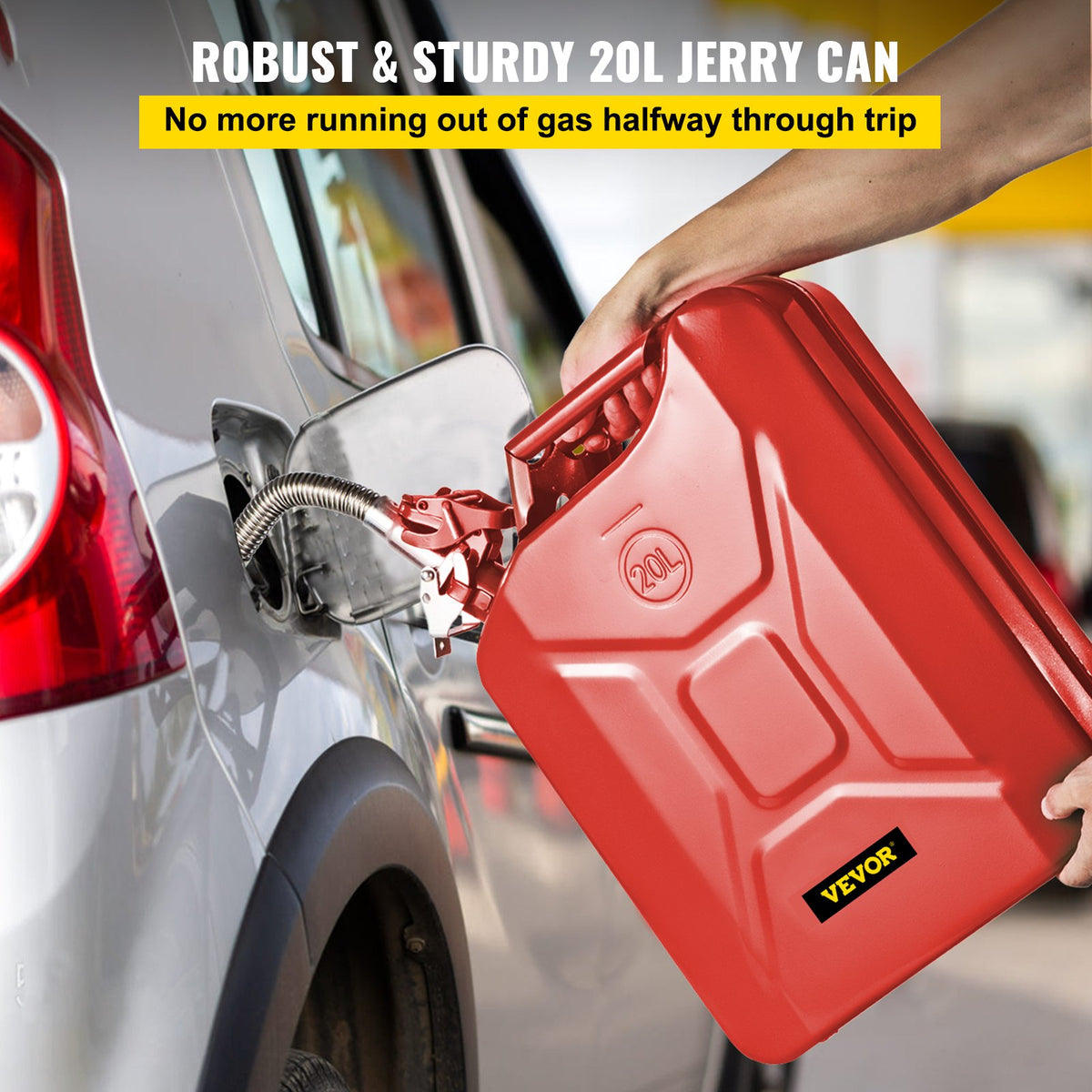 Jerry Fuel Can, 20 L Portable Jerry Gas Can with Flexible Spout System, Rustproof & Heat-resistant Steel Fuel V952-JBYTLBDDWC3L5ZRTGV0
