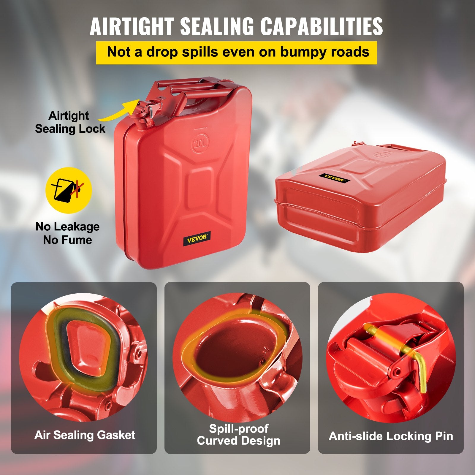 Jerry Fuel Can, 20 L Portable Jerry Gas Can with Flexible Spout System, Rustproof & Heat-resistant Steel Fuel V952-JBYTLBDDWC3L5ZRTGV0