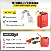 Jerry Fuel Can, 20 L Portable Jerry Gas Can with Flexible Spout System, Rustproof & Heat-resistant Steel Fuel V952-JBYTLBDDWC3L5ZRTGV0