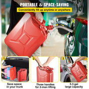 Jerry Fuel Can, 20 L Portable Jerry Gas Can with Flexible Spout System, Rustproof & Heat-resistant Steel Fuel V952-JBYTLBDDWC3L5ZRTGV0