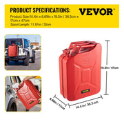 Jerry Fuel Can, 20 L Portable Jerry Gas Can with Flexible Spout System, Rustproof & Heat-resistant Steel Fuel V952-JBYTLBDDWC3L5ZRTGV0