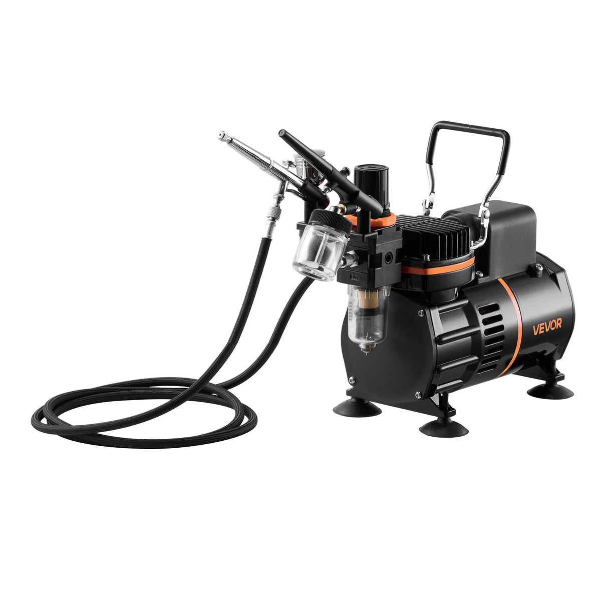 Airbrush Kit, 1/6 HP, Air Brush Kit with Air Compressor, 3 Dual-Action Professional Airbrushes with 3 Tips, V952-JCBTZ2G3AGWQ5IX0E001V3