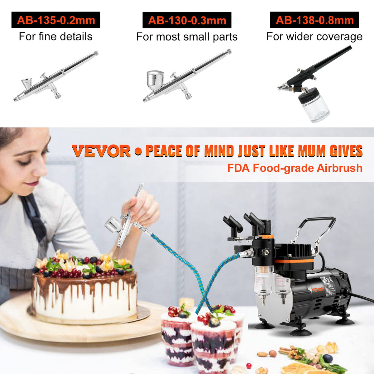 Airbrush Kit Dual-action Airbrush Compressor Art Nail Tattoo Makeup Model V952-JCBTZAGY34P9CVWMMV3