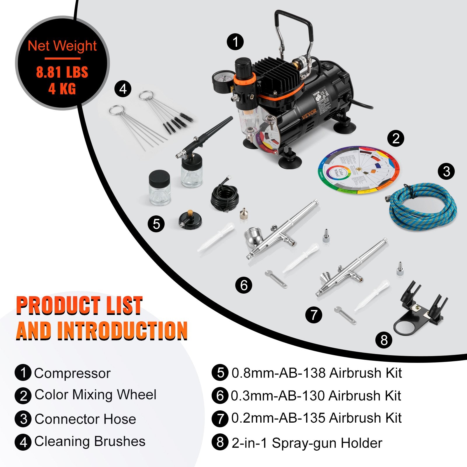 Airbrush Kit Dual-action Airbrush Compressor Art Nail Tattoo Makeup Model V952-JCBTZAGY34P9CVWMMV3