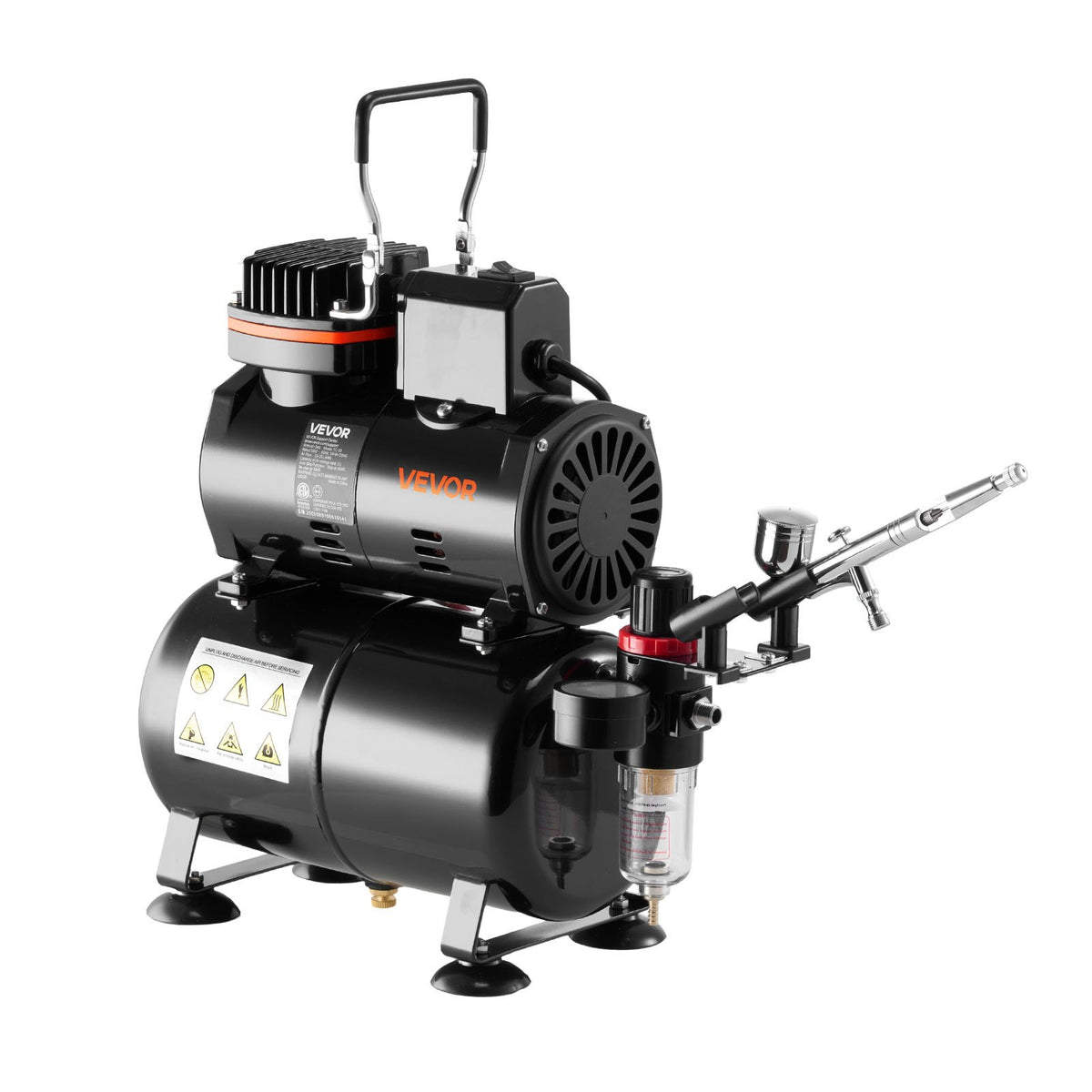Airbrush Kit Air Brush Kit 1/6 HP Air Compressor Tank 1 Airbrush 3 Tips V952-JCBTZW1AGYQGDY7AH001V3