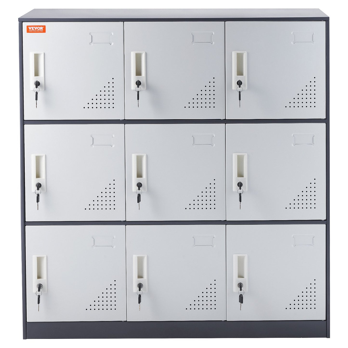 9 Doors Metal Storage Cabinet Employees Steel Storage Cabinet Office Gray V952-JCJHSBMY33180TSQWV0