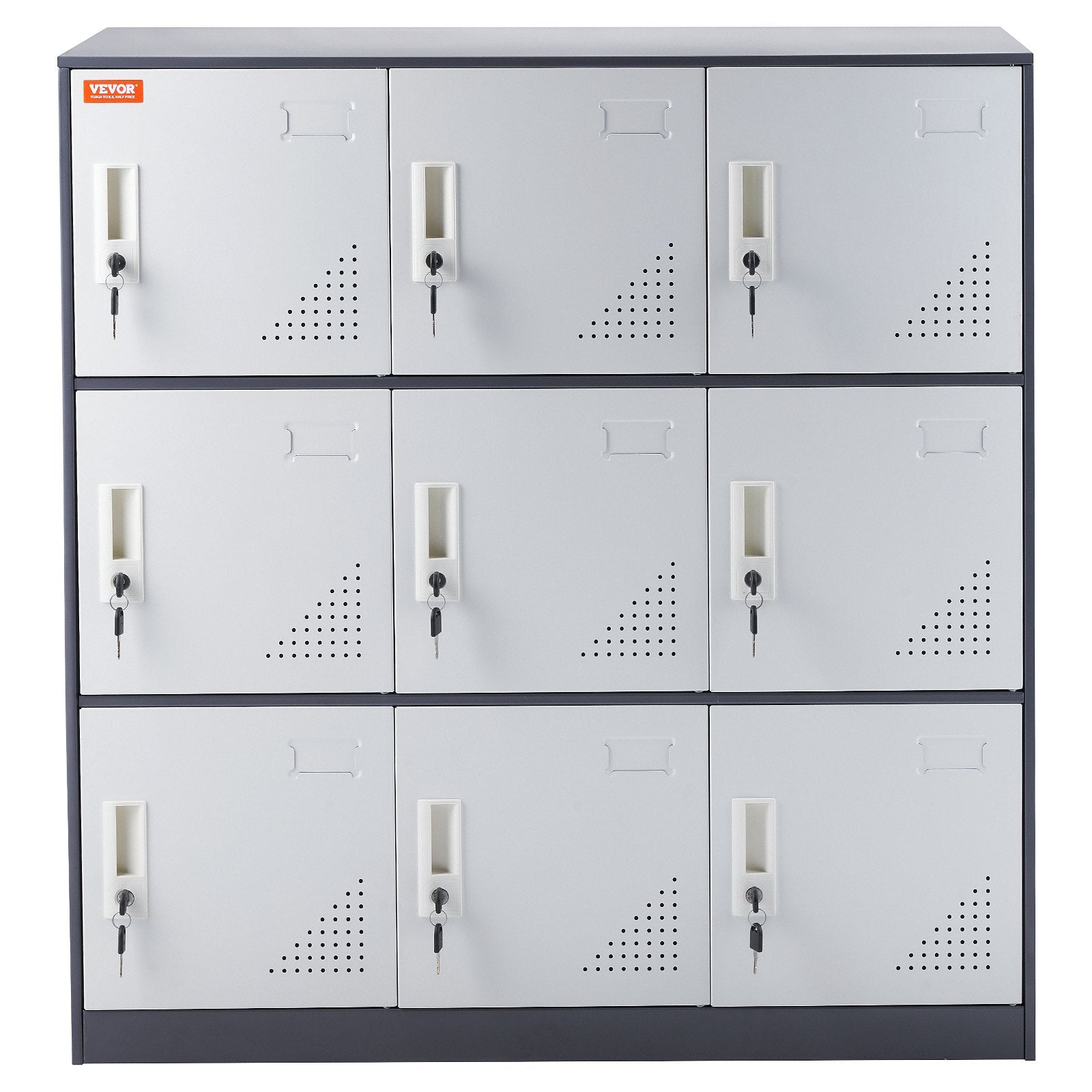 9 Doors Metal Storage Cabinet Employees Steel Storage Cabinet Office Gray V952-JCJHSBMY33180TSQWV0
