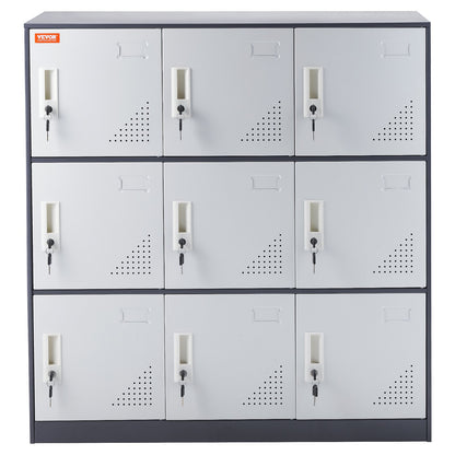 9 Doors Metal Storage Cabinet Employees Steel Storage Cabinet Office Gray V952-JCJHSBMY33180TSQWV0