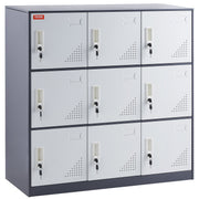 9 Doors Metal Storage Cabinet Employees Steel Storage Cabinet Office Gray V952-JCJHSBMY33180TSQWV0