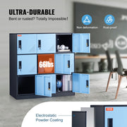 9 Doors Metal Storage Cabinet Employees Steel Storage Cabinet Office Black V952-JCJHSLMY331807L53V0