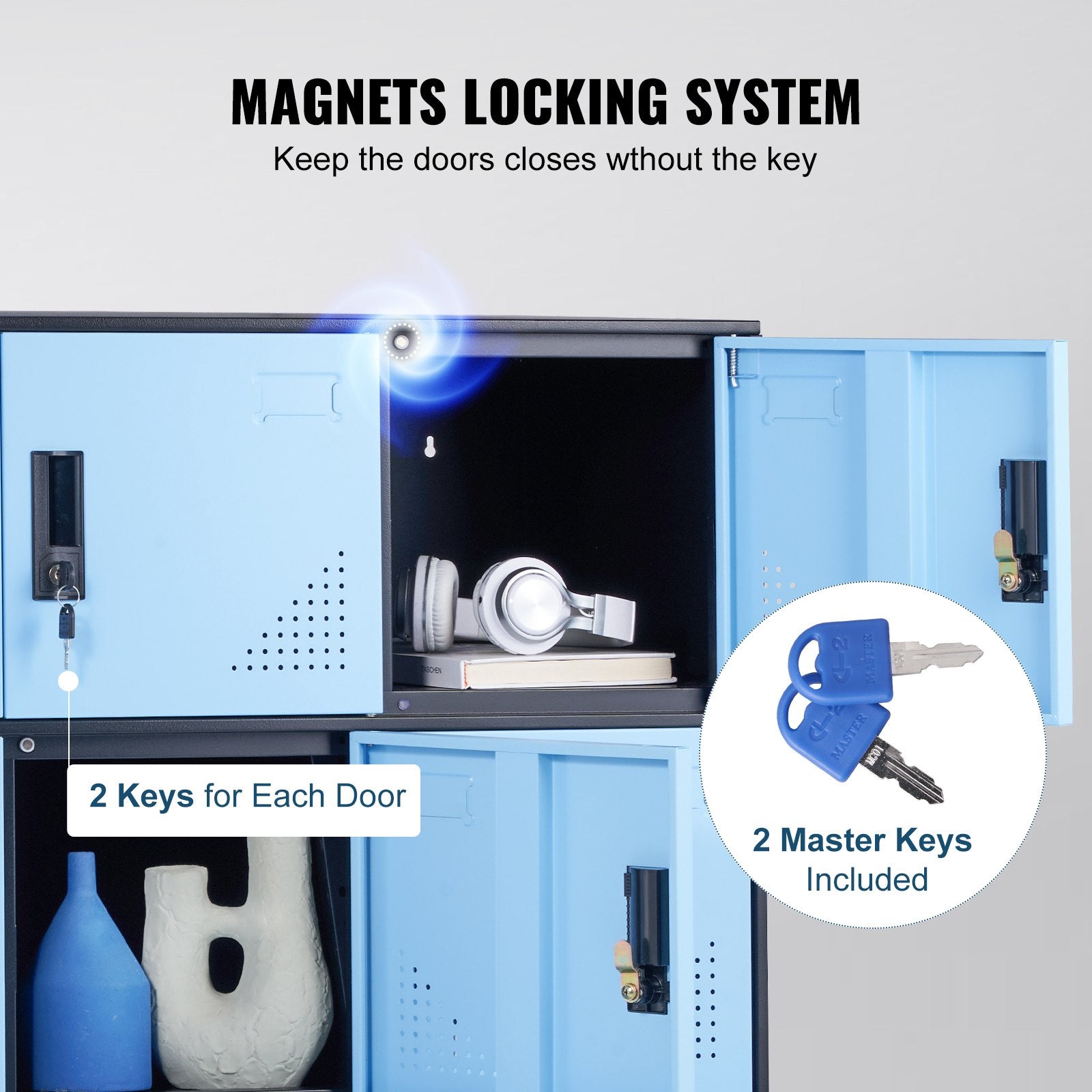9 Doors Metal Storage Cabinet Employees Steel Storage Cabinet Office Black V952-JCJHSLMY331807L53V0