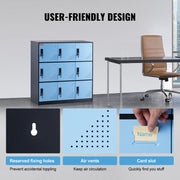 9 Doors Metal Storage Cabinet Employees Steel Storage Cabinet Office Black V952-JCJHSLMY331807L53V0