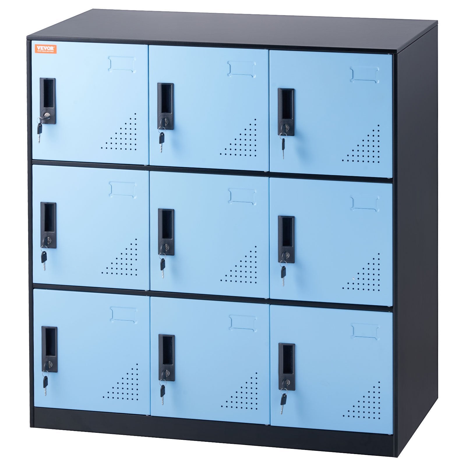 9 Doors Metal Storage Cabinet Employees Steel Storage Cabinet Office Black V952-JCJHSLMY331807L53V0