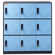 9 Doors Metal Storage Cabinet Employees Steel Storage Cabinet Office Black V952-JCJHSLMY331807L53V0