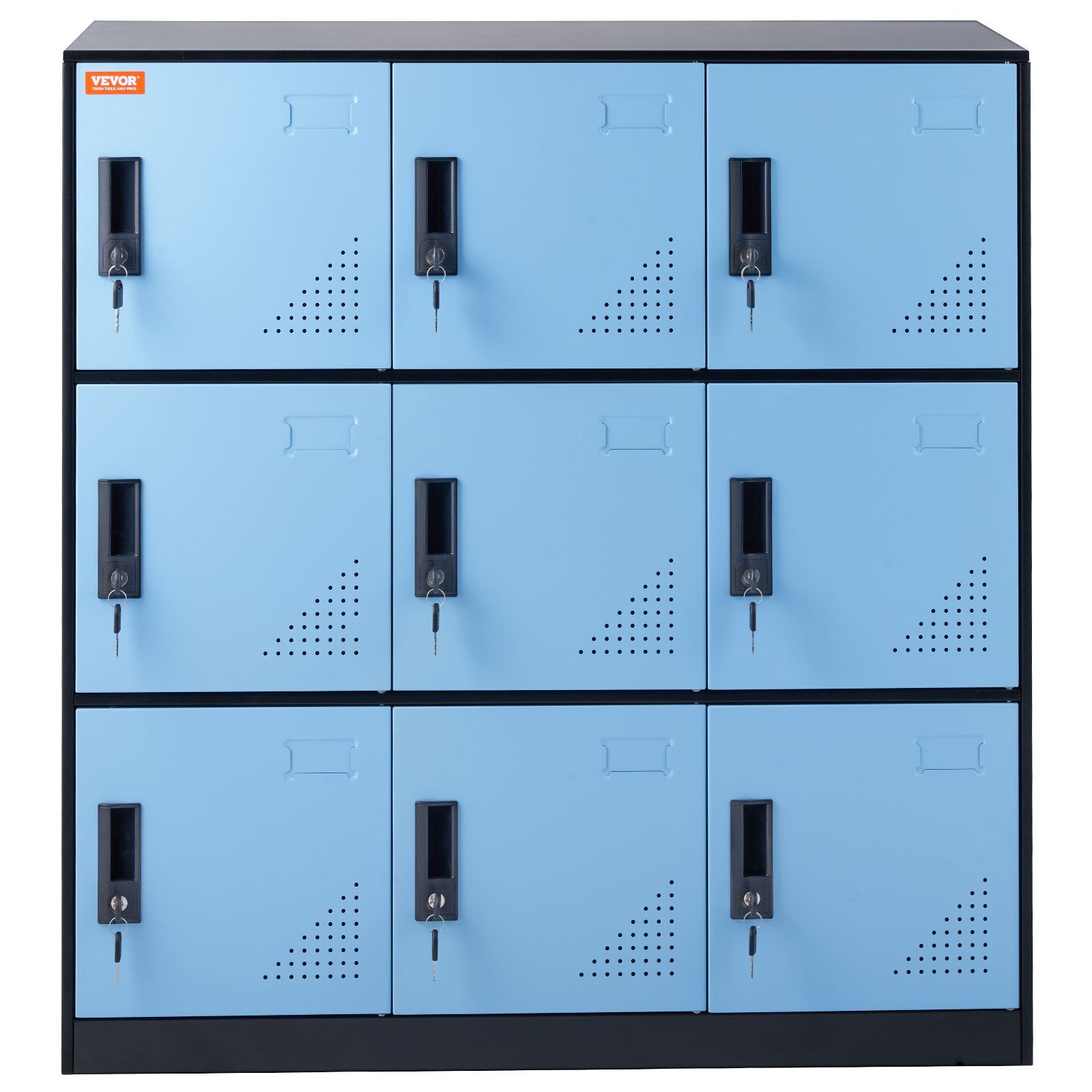 9 Doors Metal Storage Cabinet Employees Steel Storage Cabinet Office Black V952-JCJHSLMY331807L53V0