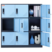 9 Doors Metal Storage Cabinet Employees Steel Storage Cabinet Office Black V952-JCJHSLMY331807L53V0