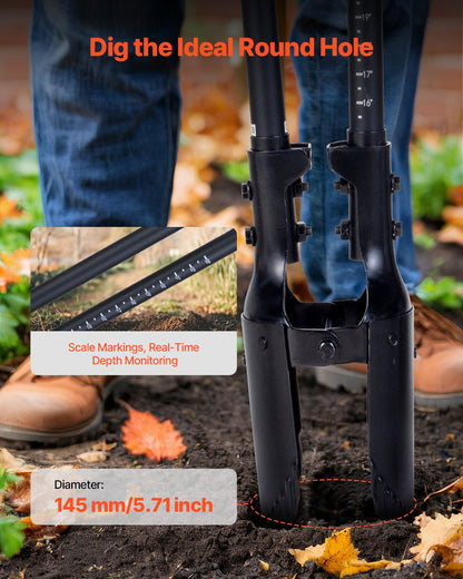 Post Hole Digger, Heavy Duty Post Hole Digger with Fiberglass Handle, Manual Hole Digger with Scale Markings V952-JCKJCKBX0000YTEGTV0