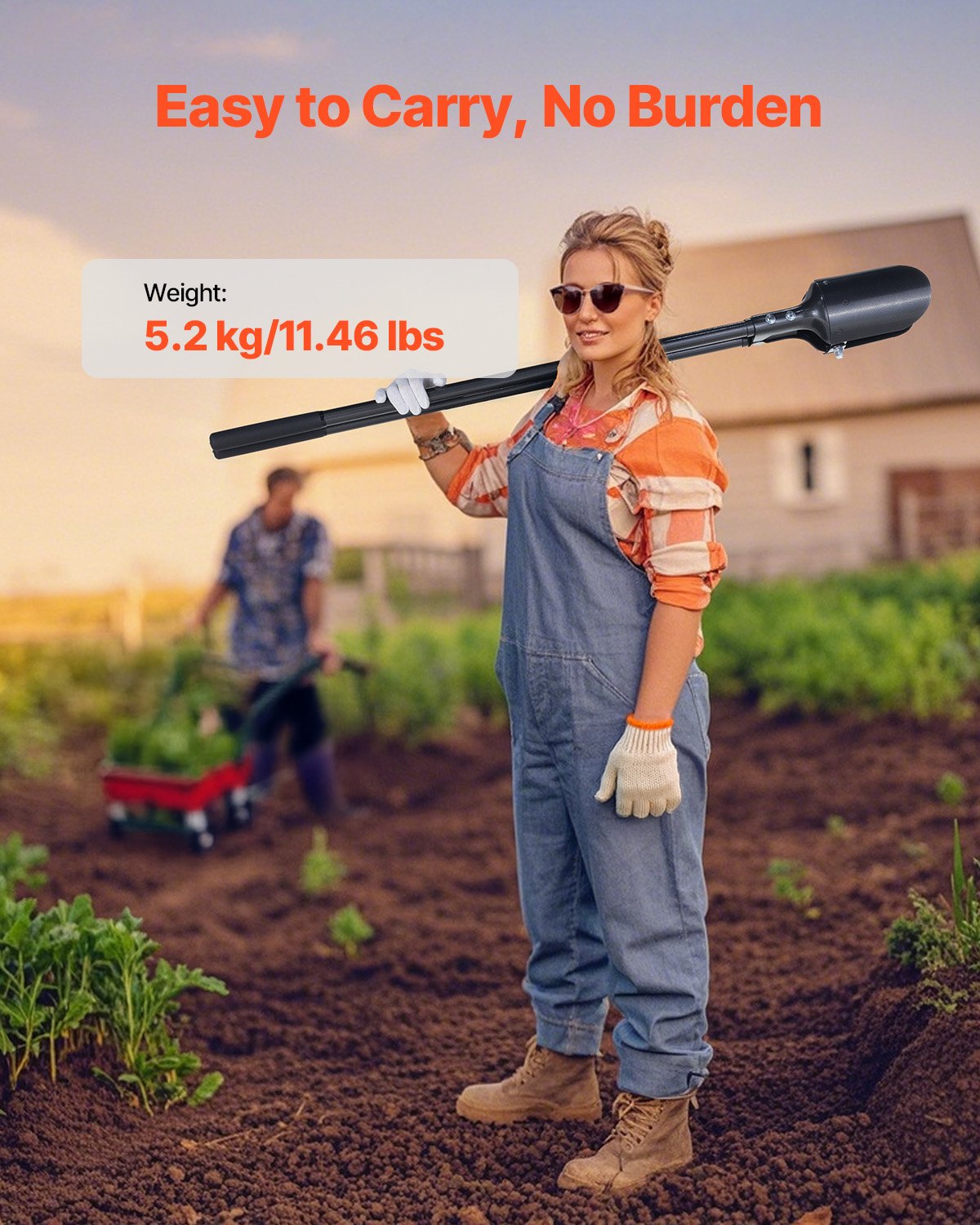 Post Hole Digger, Heavy Duty Post Hole Digger with Carbon Steel Handle, Manual Hole Digger with Scale V952-JCKJCKJS0000DKV7ZV0