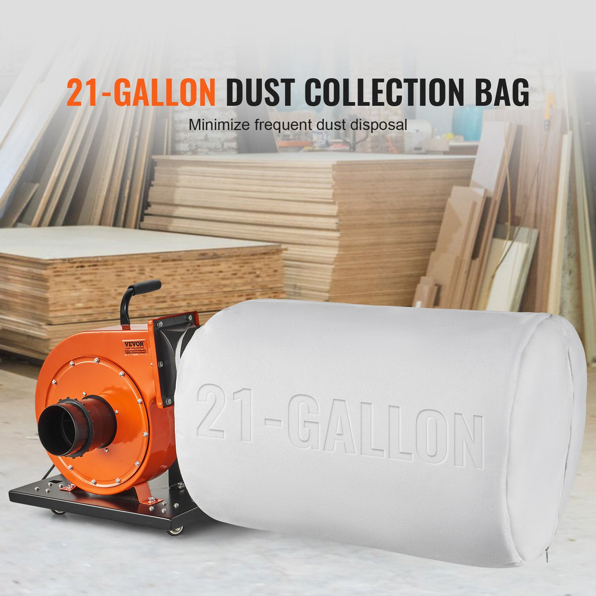 Dust Collector, 1HP 460 CFM Air Flow, Rolling Dust Collector with 80L Large Dust Collection Bag, 2.5 Micron V952-JCQ1HPLSDTBD6SWIQV3