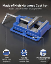 Drill Press Vise, 4 Inch Jaw Width, Portable Bench Vise, Slotted Base for Easy Installation, Durable Cast V952-JCTHQ4YCJYPKK6UEY001V0